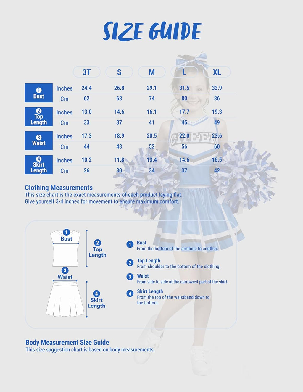 Halloween Girl Cheerleader Costume, Cheer Uniform Set, Cheerleading Outfit for Halloween Dressup Party