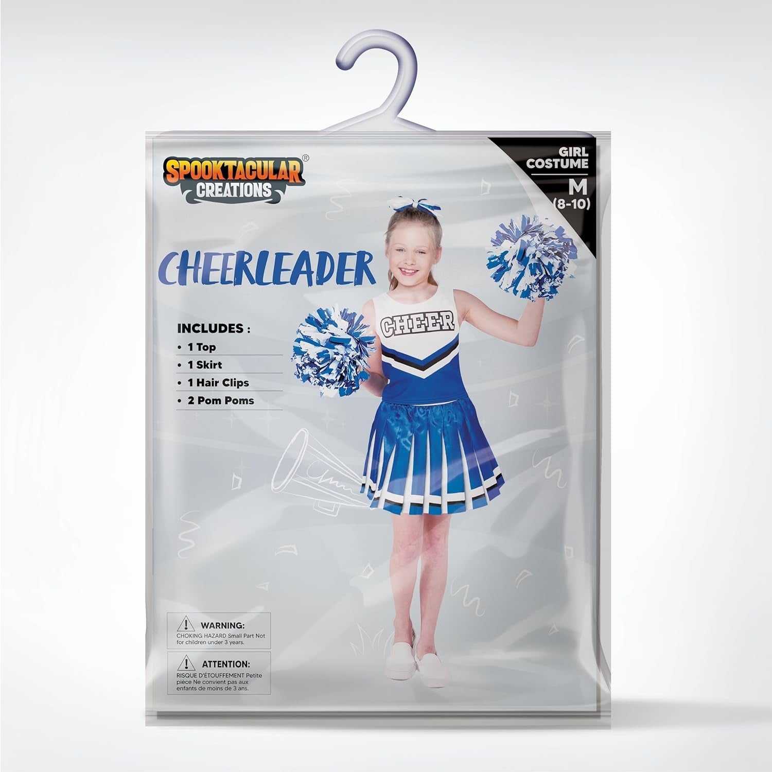 Halloween Girl Cheerleader Costume, Cheer Uniform Set, Cheerleading Outfit for Halloween Dressup Party