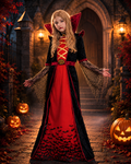 Kids gothic vampiress costume