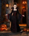 Kids wine red royal vampire costume