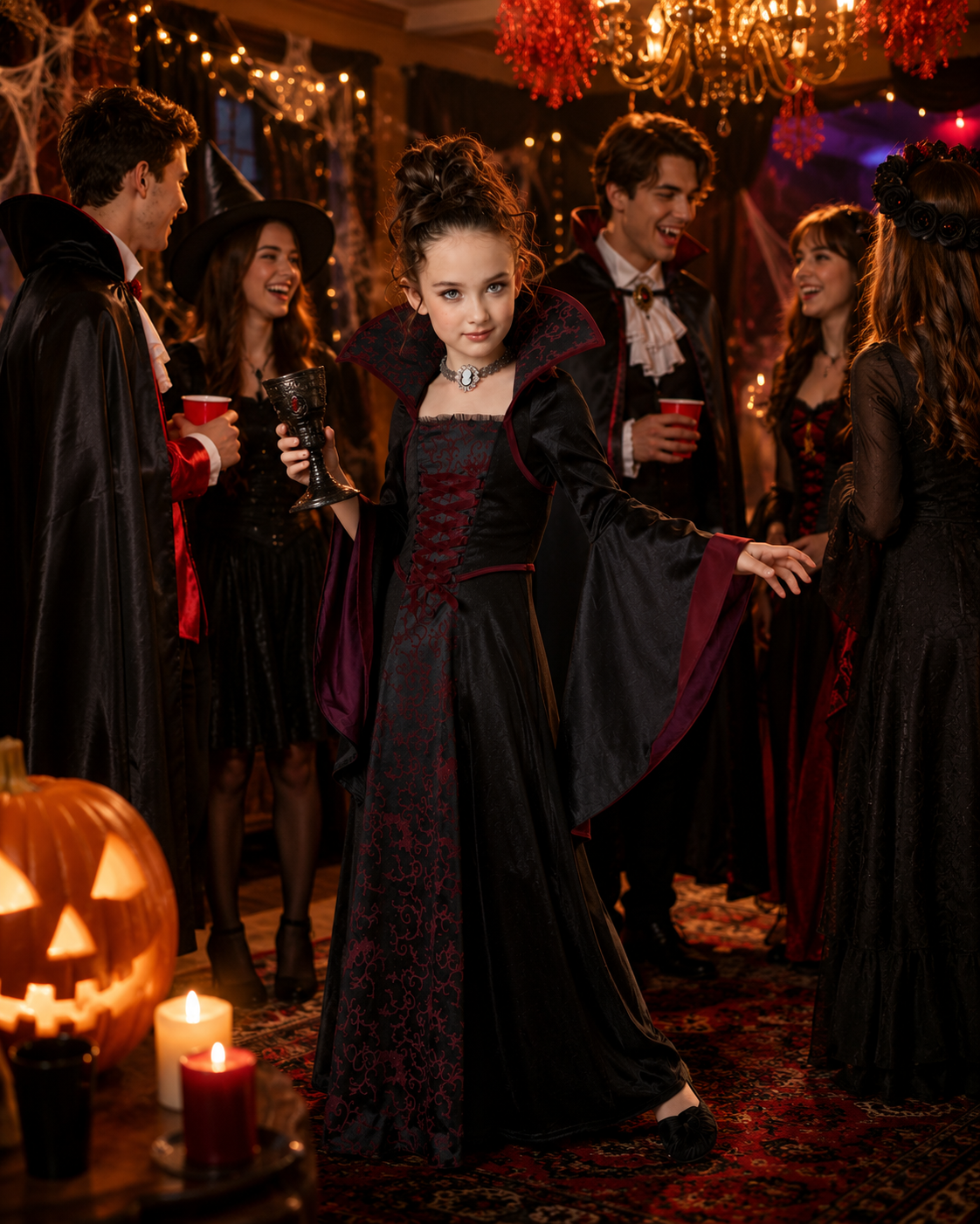 Kids royal vampire dress sleeves