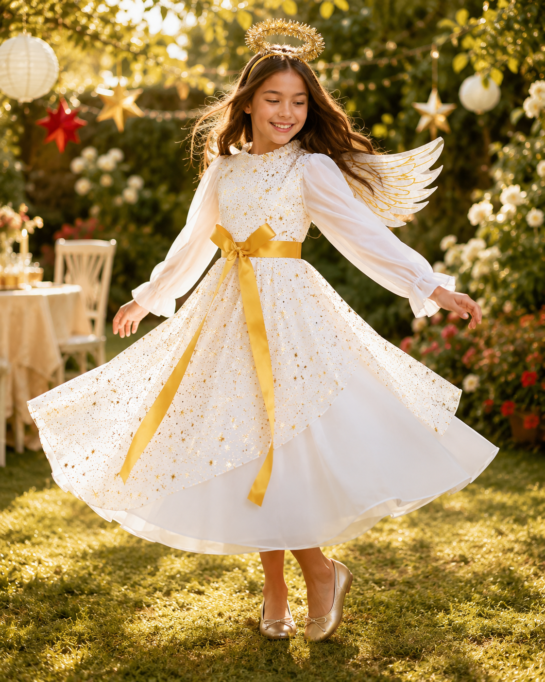 Kids angel costume dress and wings