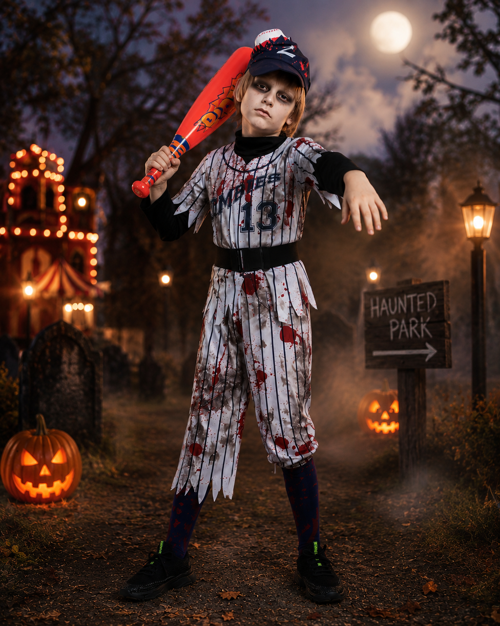 Kids zombie baseball player outfit