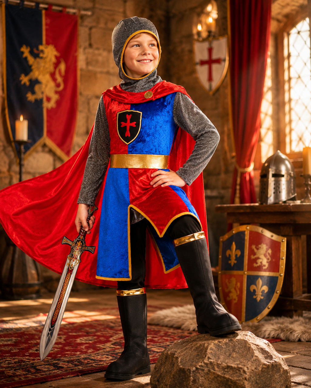 Kids knight costume outfit details