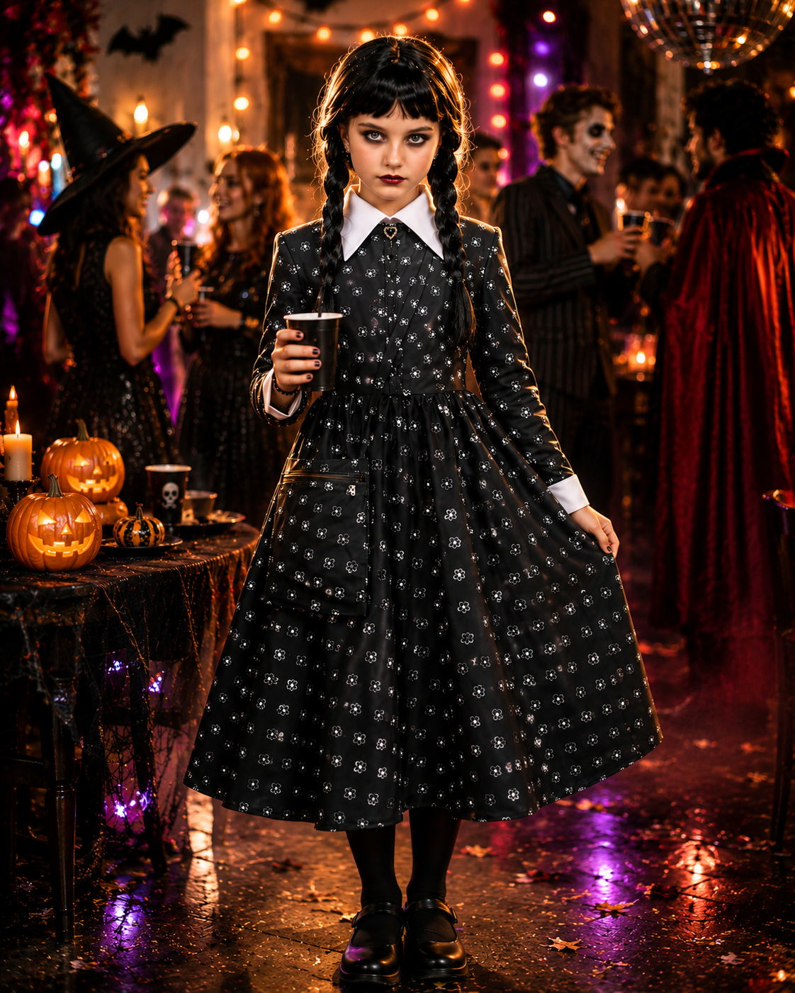 Kids black dress costume with socks