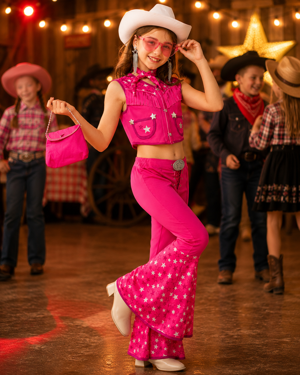 Kids cowgirl costume with flare pants