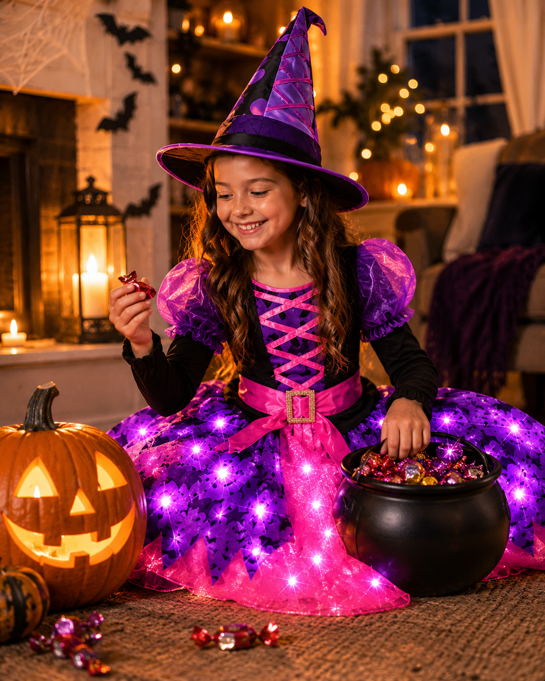 Kids bat witch tutu costume accessories