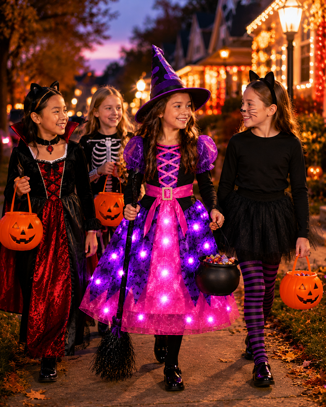 Kids Halloween witch tutu costume set