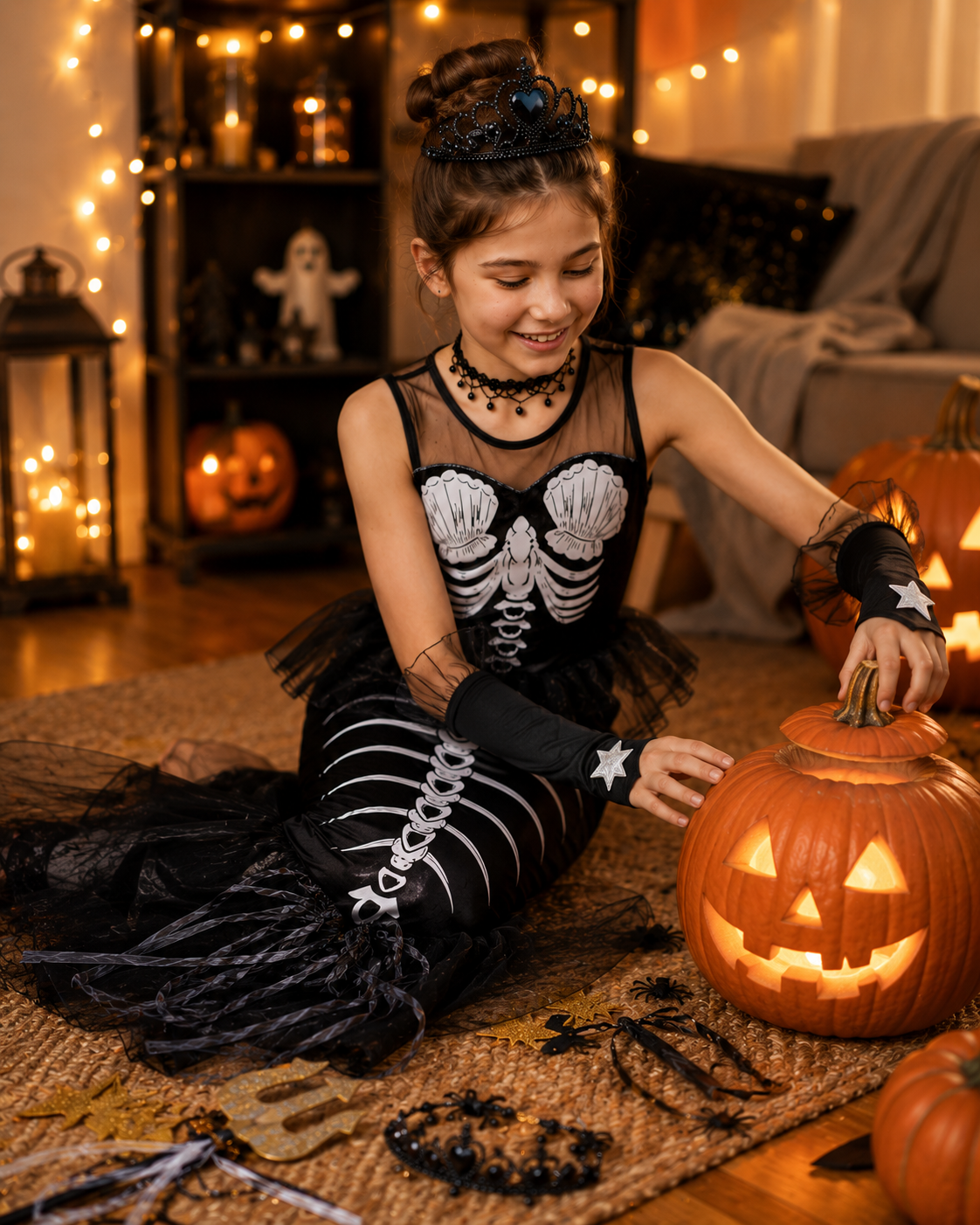 Kids spooky mermaid costume front view