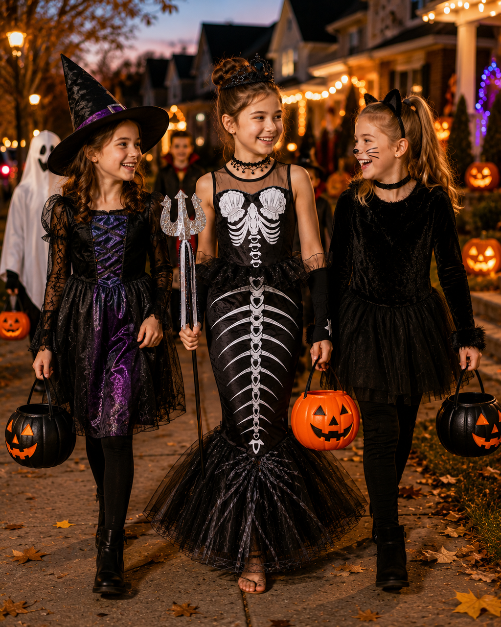 Kids skeleton mermaid costume accessories