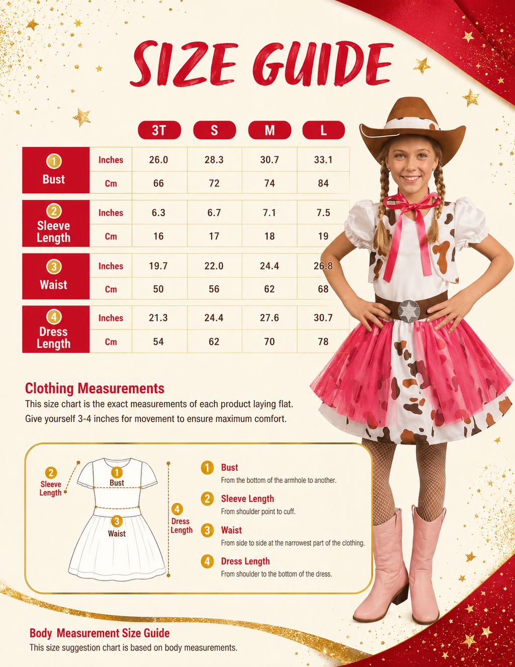 Kids cowgirl hat and dress costume