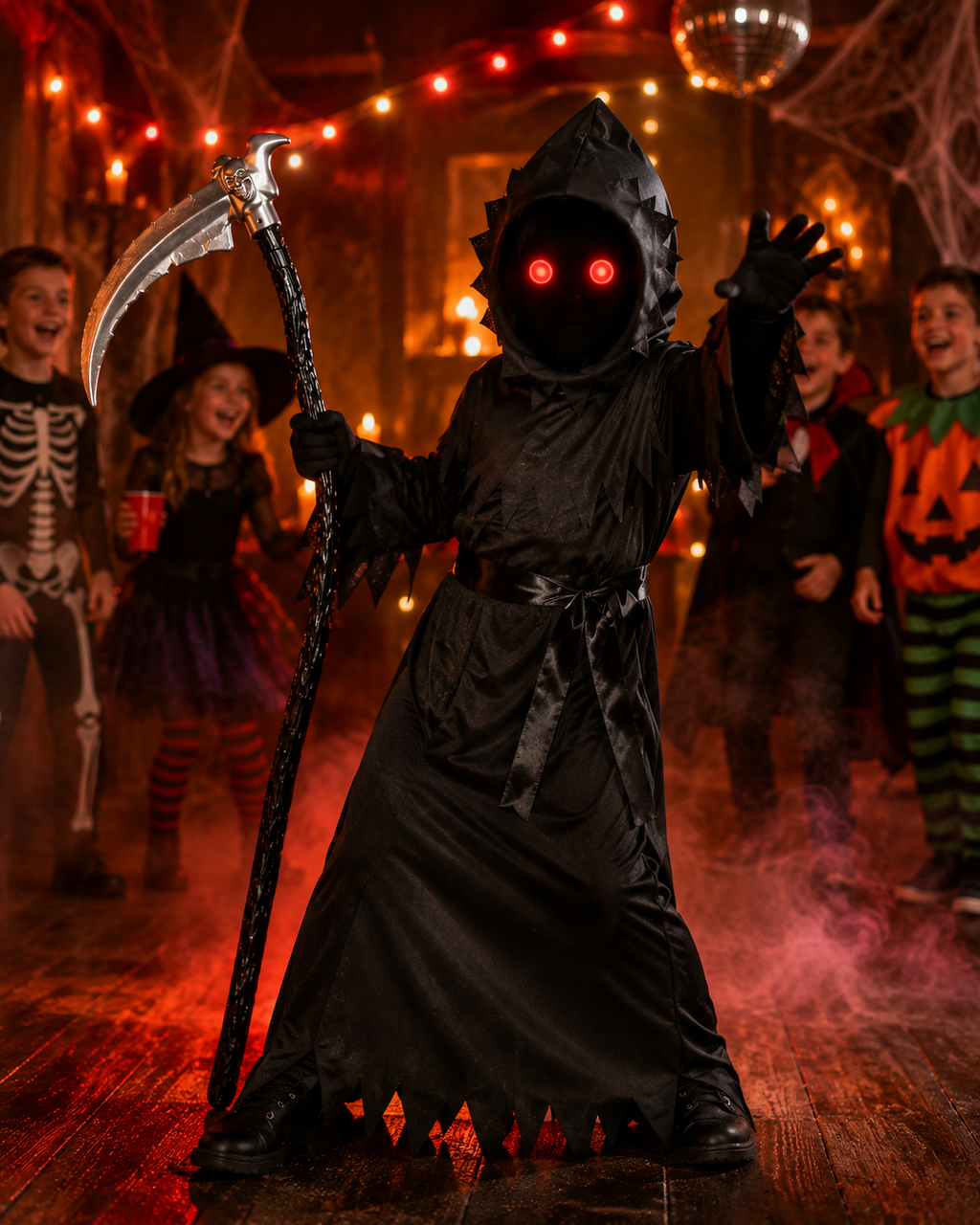 Kids grim reaper robe and hood costume