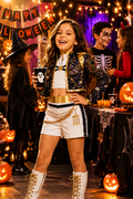 Kids black stage performance outfit set
