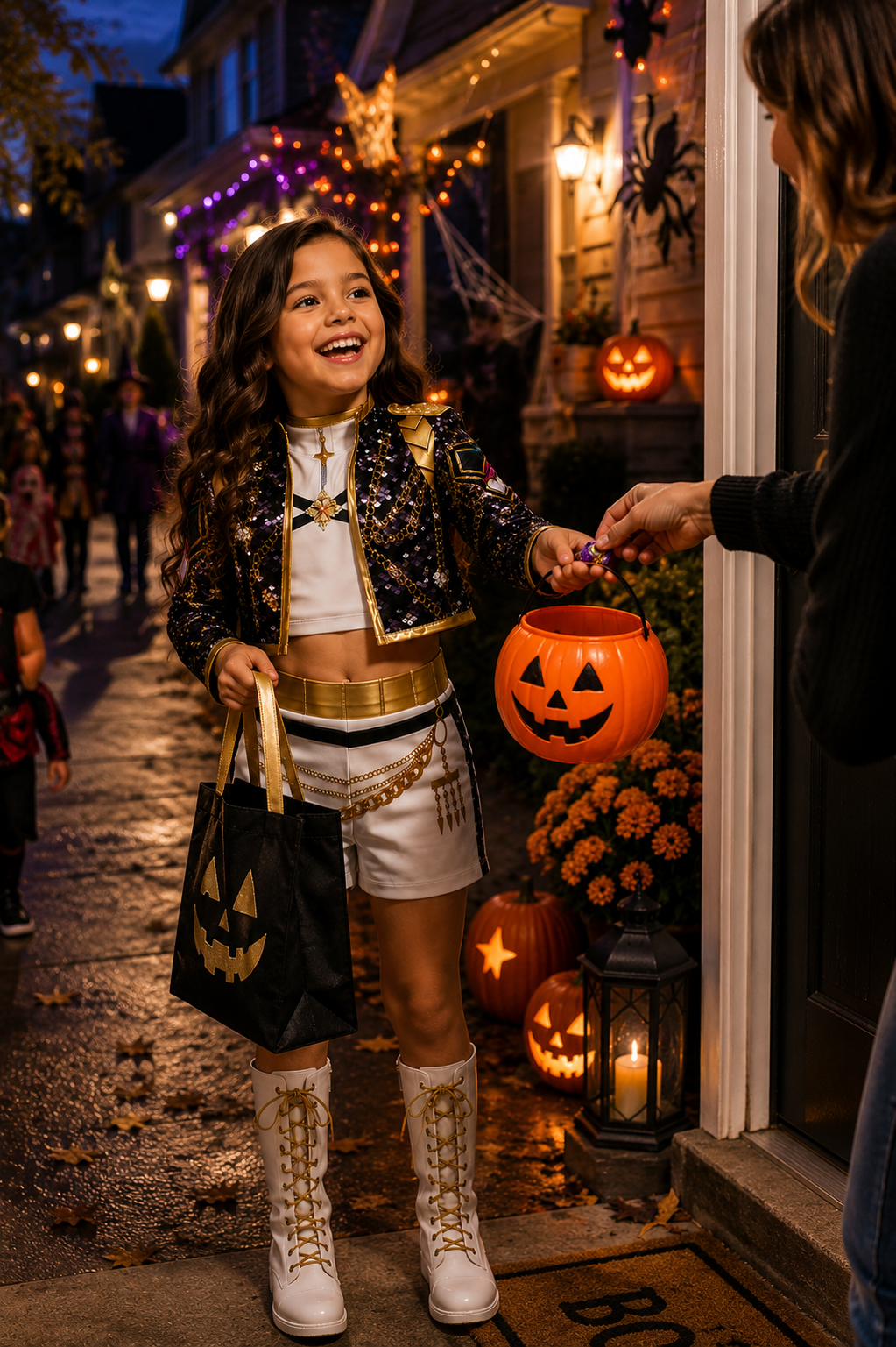 Kids black stage outfit detail