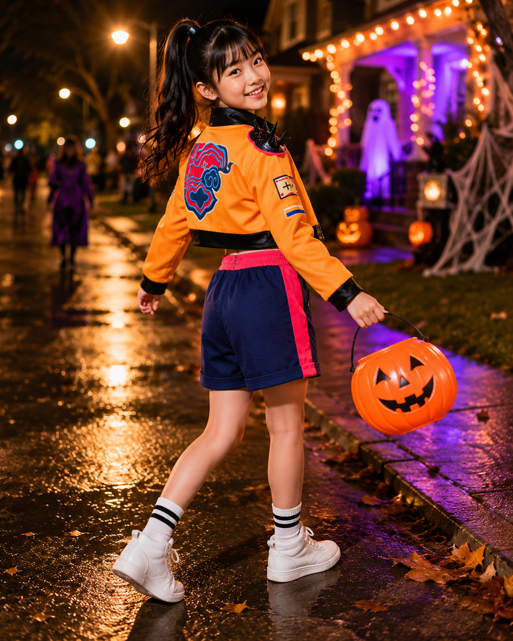 Kids yellow performance outfit front view
