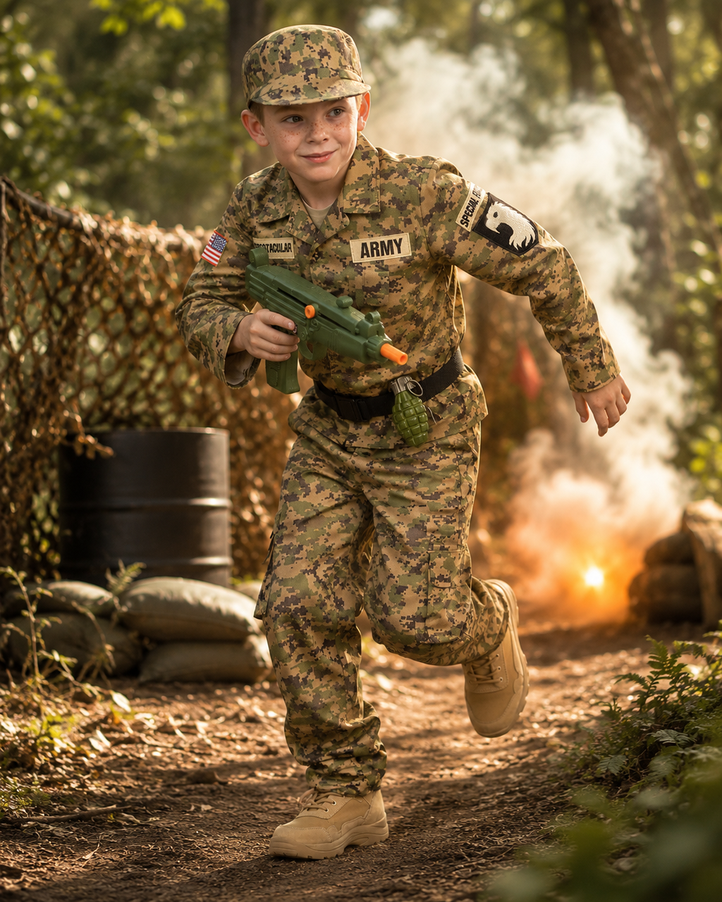 Kids Military Soldier Costume Set with Accessories
