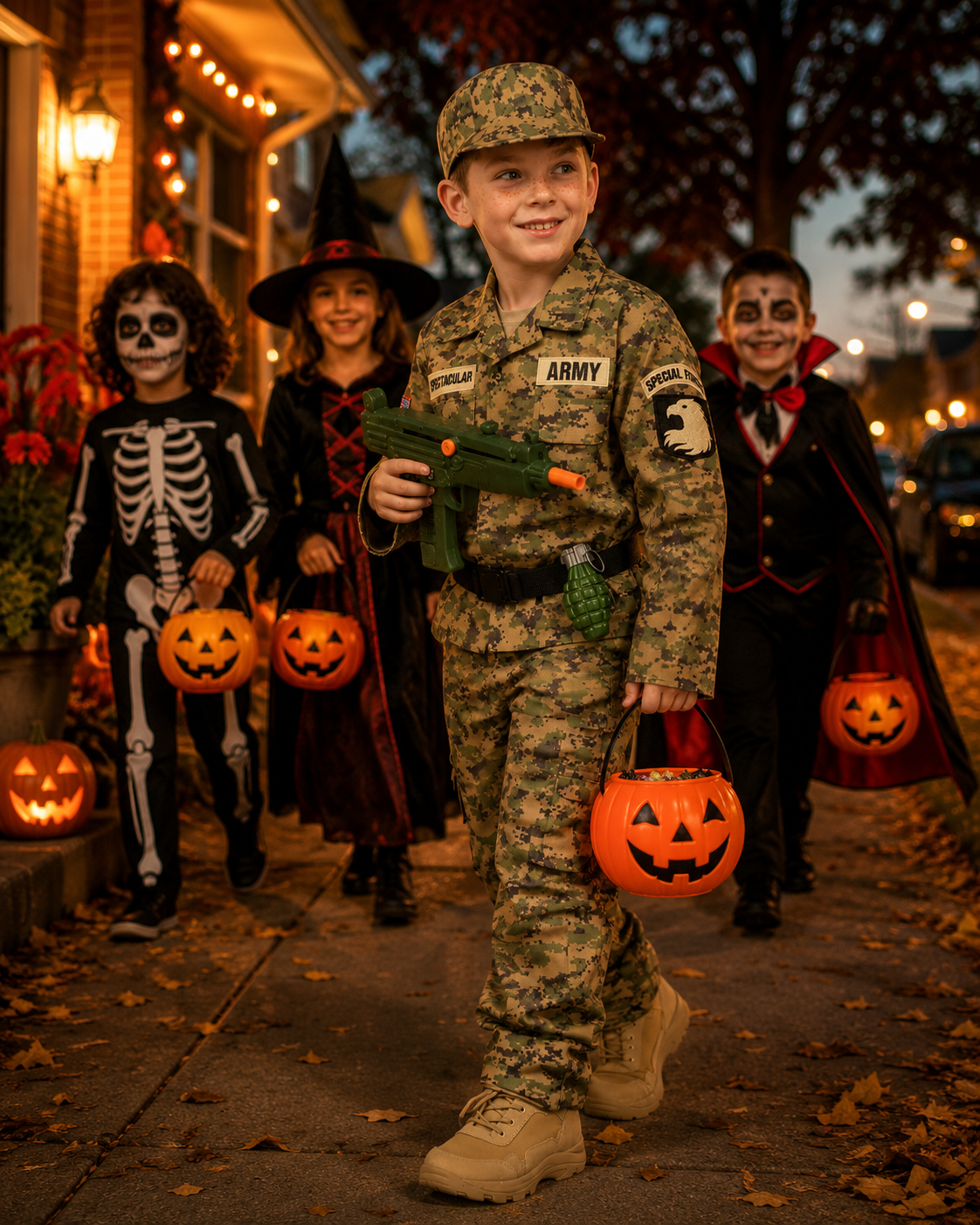 Kids Military Soldier Costume Set with Accessories