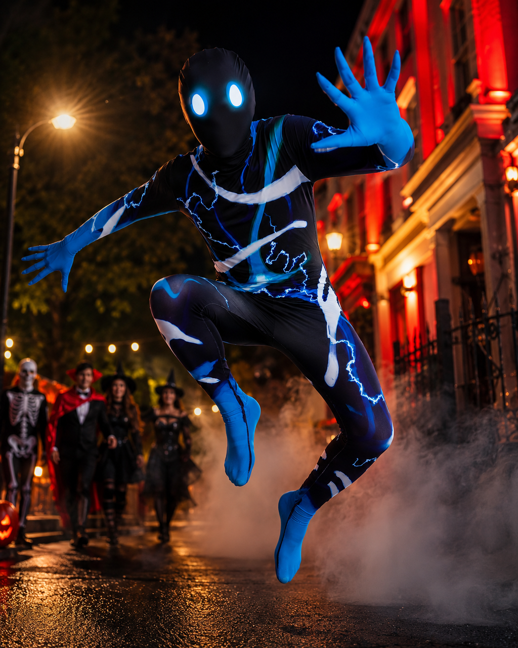 Kids blue shadow monster costume front view