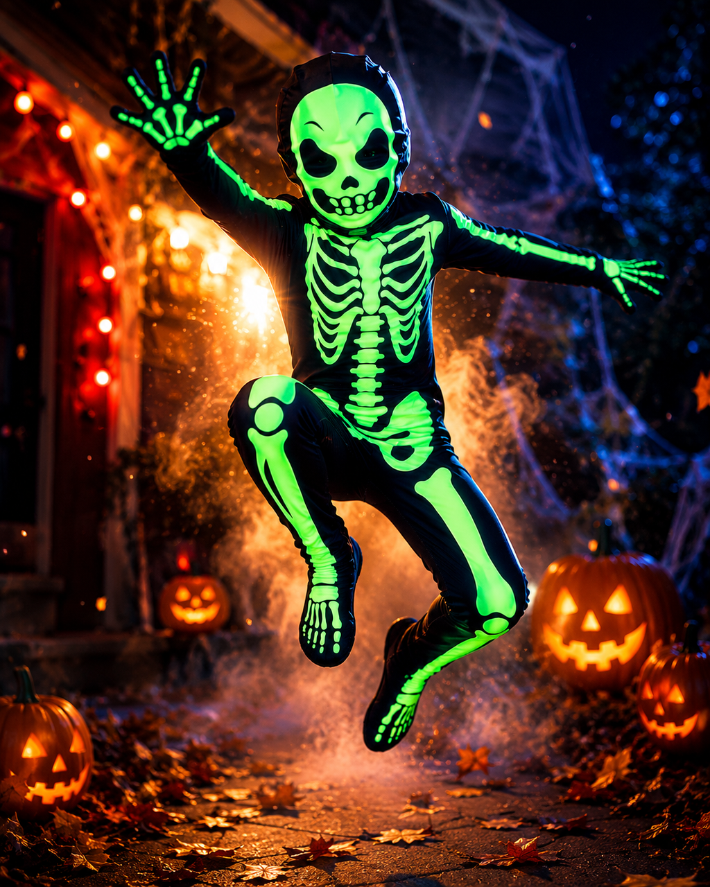 Kids skeleton costume bodysuit