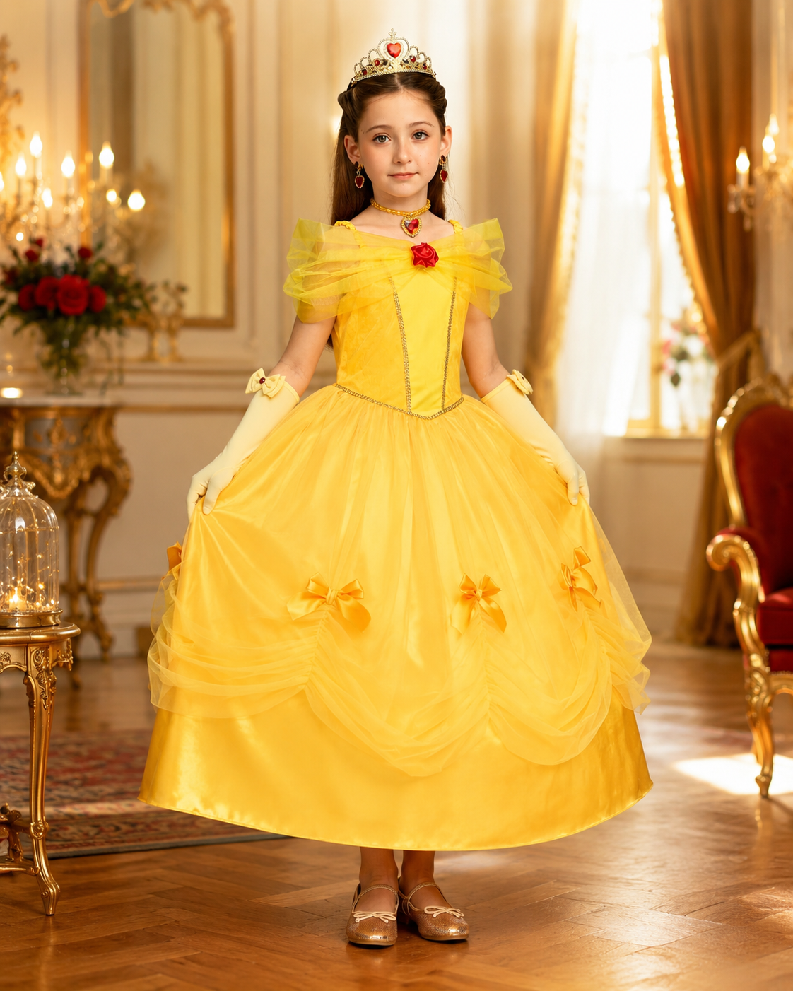 Kids Yellow Princess Costume Set