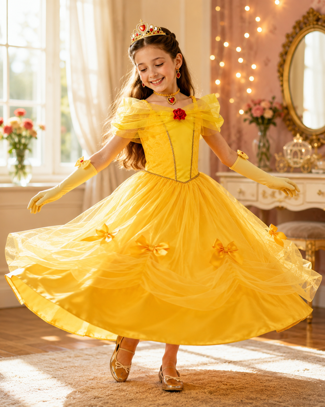 Kids Yellow Princess Costume Set