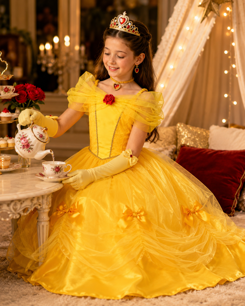 Kids Yellow Princess Costume Set
