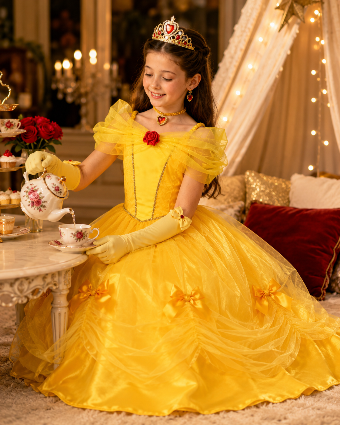 Kids Yellow Princess Costume Set