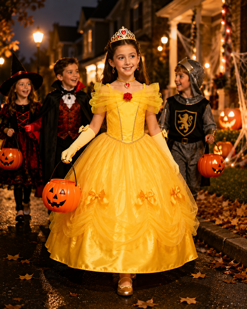 Kids Yellow Princess Costume Set