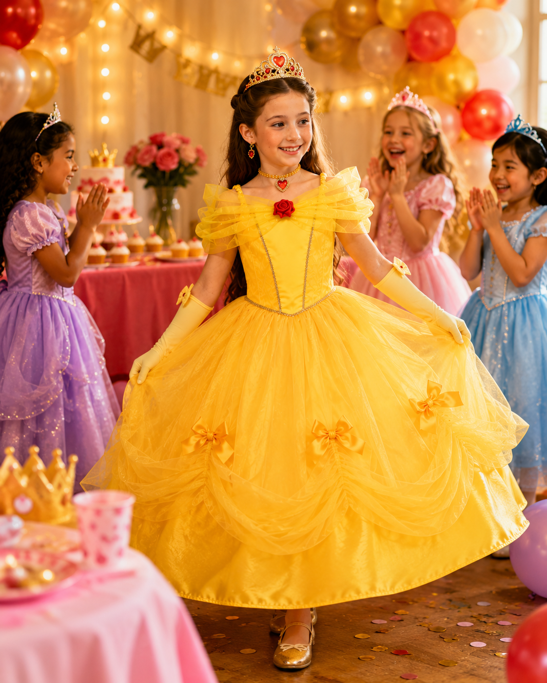 Kids Yellow Princess Costume Set