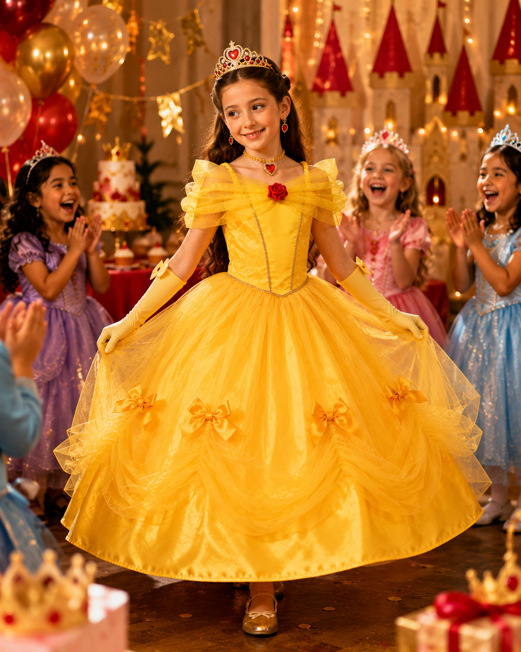 Kids Yellow Princess Costume Set