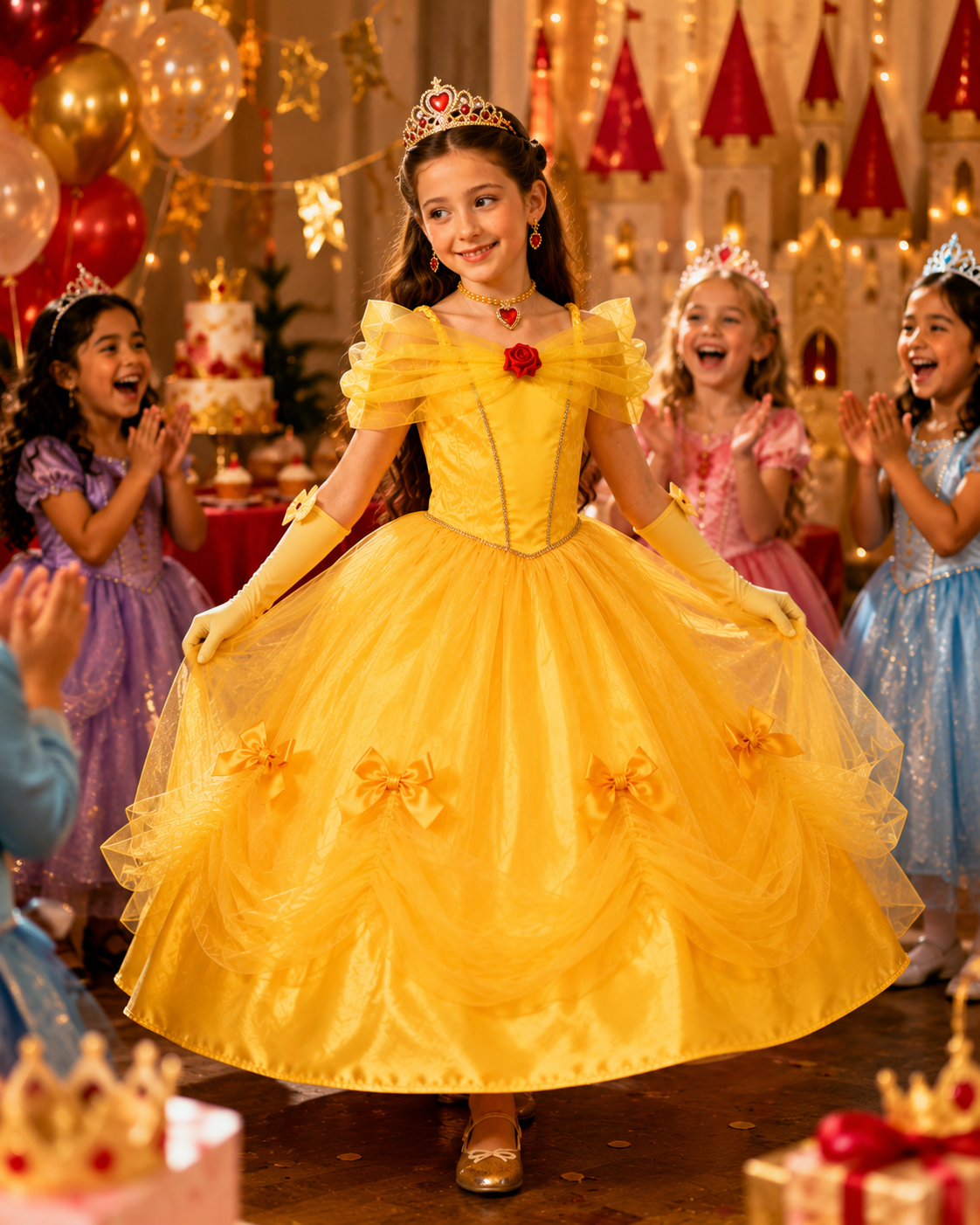 Kids Yellow Princess Costume Set