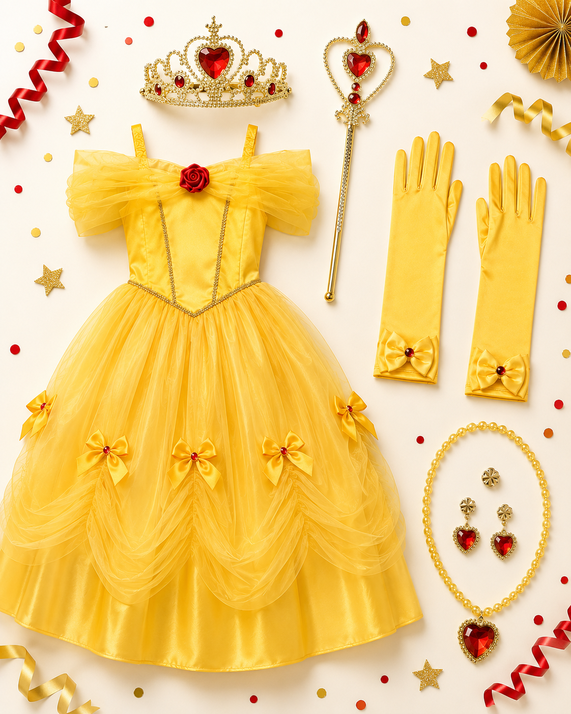 Kids Yellow Princess Costume Set