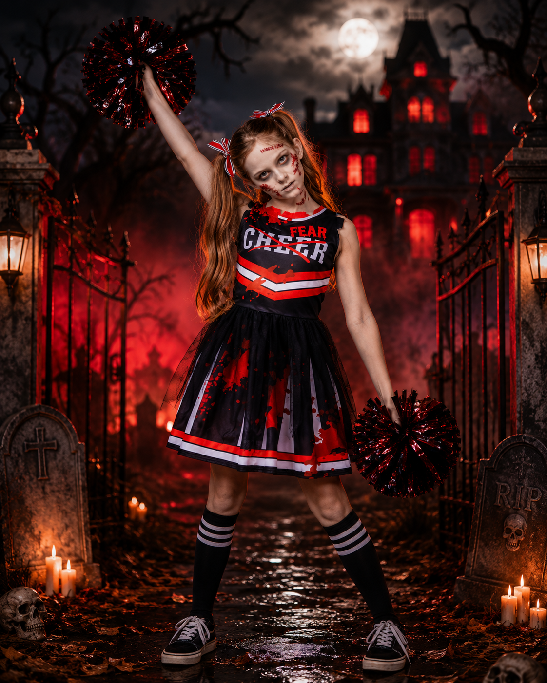 Kids zombie cheerleader costume