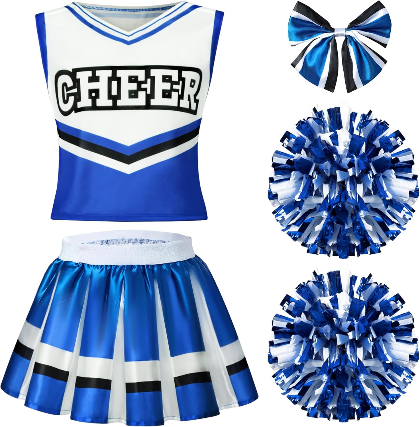 Halloween Girl Cheerleader Costume, Cheer Uniform Set, Cheerleading Outfit for Halloween Dressup Party