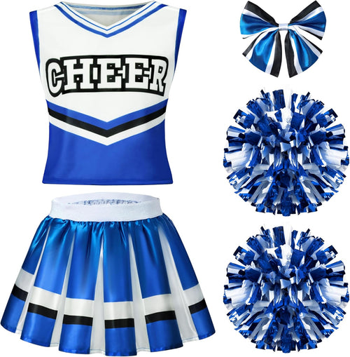 Halloween Girl Cheerleader Costume, Cheer Uniform Set, Cheerleading Outfit for Halloween Dressup Party